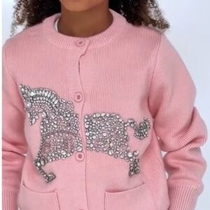 Lola + The Boys Pink Unicorn Sweater